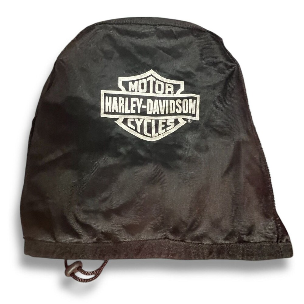 Harley Davidson Fabric Helmet Dust Cover Bag Drawstring Closure Black Silver